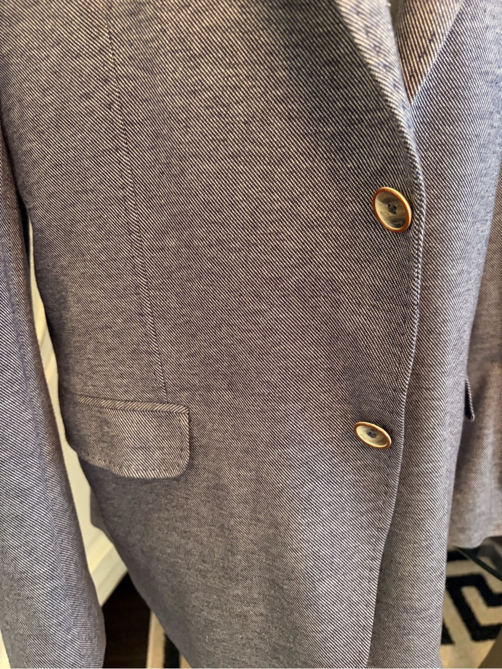 Men’s Unconstructed Massimo Duty Tailored Blazer in Heathered Blue sz L